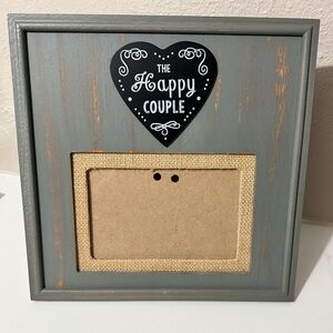 The Happy Couple Burlap Farmhouse 4x6 picture frame